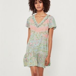 Spell City Lights Mini Dress - Sage - Large